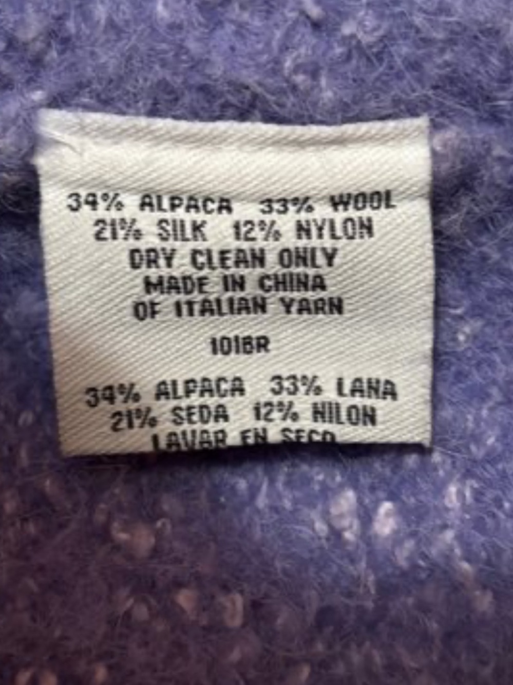 Eileen Fisher Lavender Bouclé Wool-Blend Cowl Sweater So warm! - Picture 4 of 4